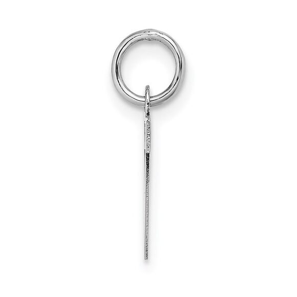 14k White Gold, Amanda Collection, Small Block Style Initial V Pendant - Picture 2 of 5